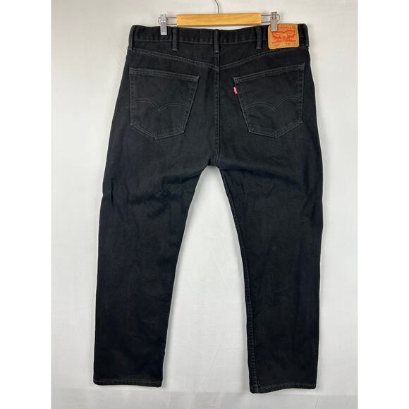 Levi's 505 Regular Fit Straight Leg Black Denim Jeans Mens Size 38x30 - Picture 2 of 11